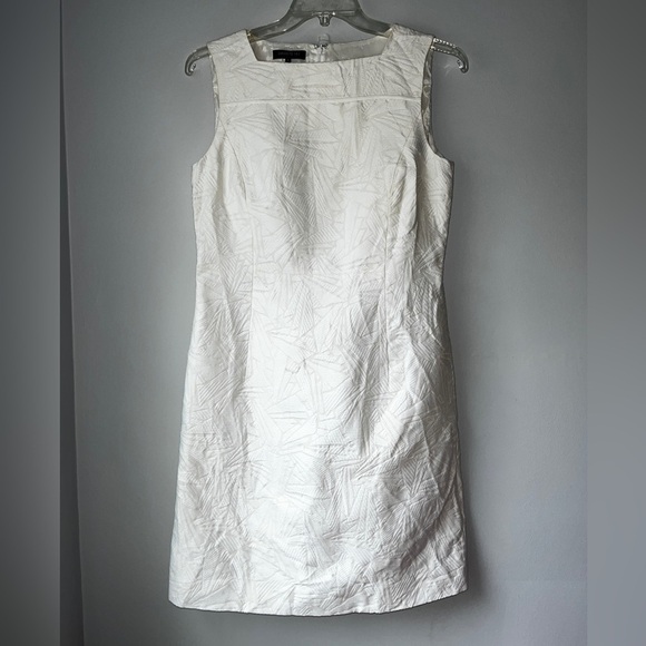 Lafayette 148 Square Neck White Sheath Dress - Picture 1 of 10